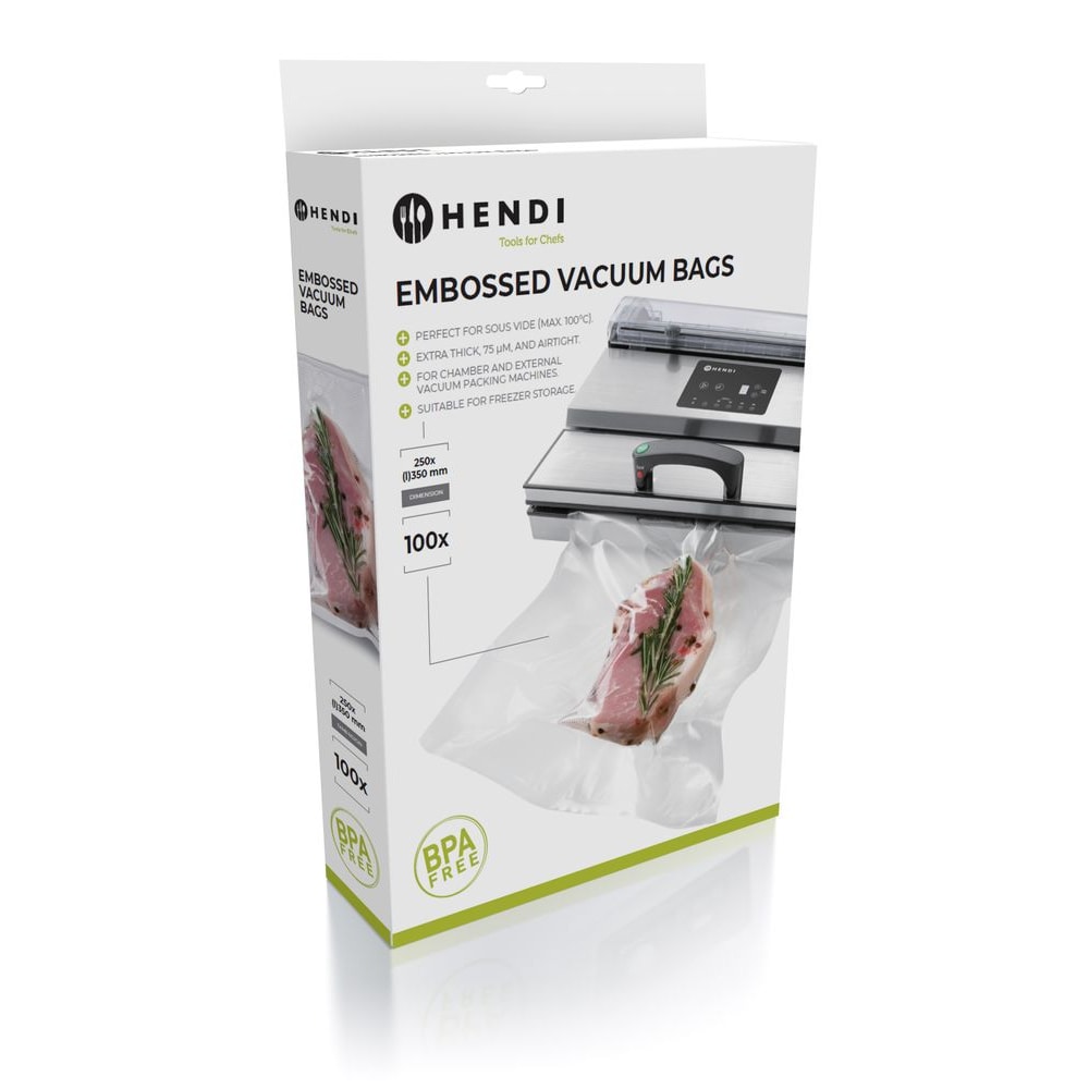Hendi Vakuumierbeutel 100 Stück 250X350mm für Sous Vid und vakuumieren