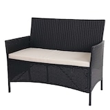 thumbnail of 3-2-1-1 Poly-Rattan Garten-Garnitur Halden, Lounge-Set Sitzgruppe Sofa ~ anthrazit, Kissen creme