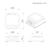 thumbnail of CAS Waage SW-II, kompakte Kontrollwaage, GEEICHT, Wägebereich max. 30 kg, Ablesbarkeit 5 g