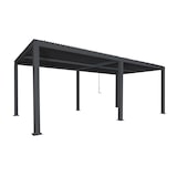 thumbnail of BERLINLODGE Pergola | HxBxT 220x600x300cm | Gartenpavillon Lamellen-Pavillon | Anthrazit | 10cm-Aluminium-Gestell | Regenrinne sturmfest