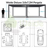 thumbnail of Weide E-Deluxe | elektrische Pergola mit LED | Voll Aluminium | 3,6 x 7,2 M | motorisiertes Lamellendach Ivory Sand