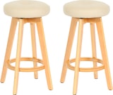 thumbnail of 2er-Set Barhocker drehbar und einfach | Sitzhöhe 67cm | Holz Kunstleder drehbar | Creme | helle Beine | Barstuhl Tresenhocker