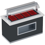 thumbnail of Warm buffet met keramisch glas en scherm beschermer 4 gn 1/1-20 afgewerkt wn - 1650x850x1320 mm - 2760 W 230/1V - 11048WN1 Eurast
