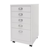 thumbnail of Rollcontainer | HxBxT 75x40x41cm | Metall 5 Schubladen | Weiß | Schubladenschrank Stahlschrank Aktenschrank