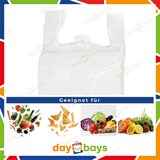 thumbnail of DayBays 6000 Stk. Hemdchentragetaschen Extra Stark 25+12x45 cm MDPE weiss geblockt, reissfest