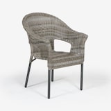 thumbnail of Sillón de exterior de aluminio y ratán sintético color gris, Apilable, Diseño rústico, Tamaño: 62x66x86 cm