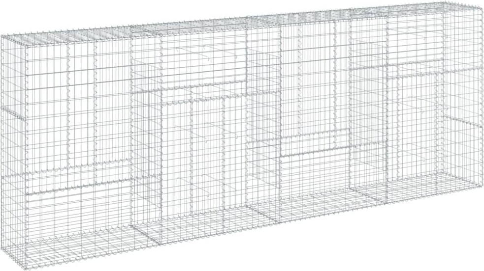 vidaXL Gabionen mit Deckel 400x50x150 cm Verzinktes Eisen