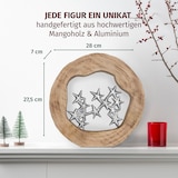 thumbnail of Dekofigur Sternenhimmel aus Mangoholz und Aluminium 27,5 cm Holzfigur mit Sternen im modernen Design Handarbeit Unikat für Kommode oder Fensterbank