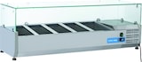 thumbnail of Edelstahl-Kühlvitrine für 5 GN1/3 Tabletts. Abmessungen 130x39.5x44h cm. Temperatur +2°C/+8°C. Kühlkopf VRX 13/38