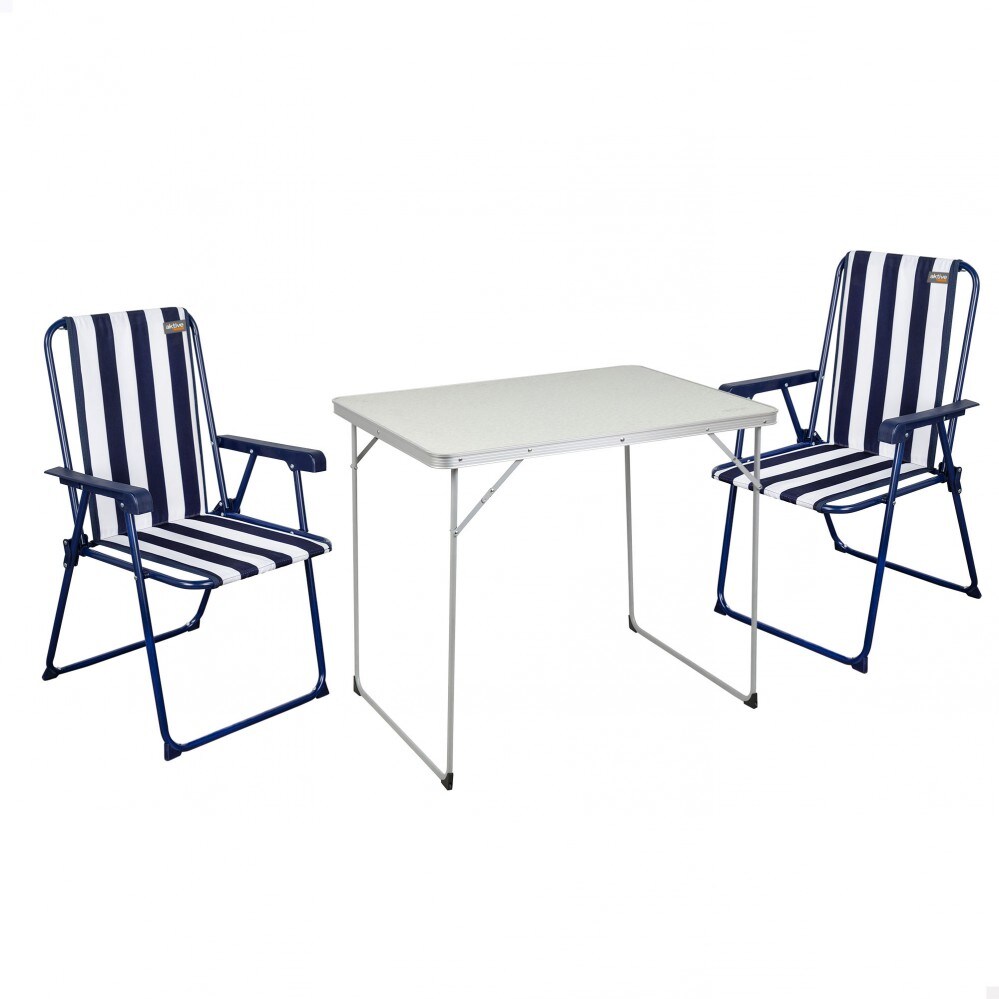 Conjunto de mesa y 2 sillas plegables Aktive