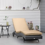 thumbnail of Outsunny Sdraio da Giardino Rattan PE con Schienale Regolabile Nero