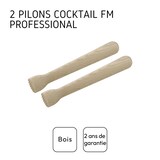 thumbnail of Fmprofessional Pestello da cocktail, 2 pezzi, in legno, dimensioni 22 cm