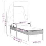 thumbnail of vidaXL Sonnenliege mit Dach Braun Poly Rattan