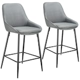thumbnail of tectake Taburete alto SIERA con respaldo - Juego de 2 Tejido gris/negro