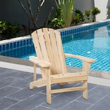 thumbnail of Outsunny silla Adirondack de madera silla de jardín con asiento extra ancho carga 150kg para patio terraza balcón 78x89x88cm natural