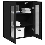 thumbnail of vidaXL Wandschrank mit Glastüren Schwarz Eiche 69,5x34x90 cm