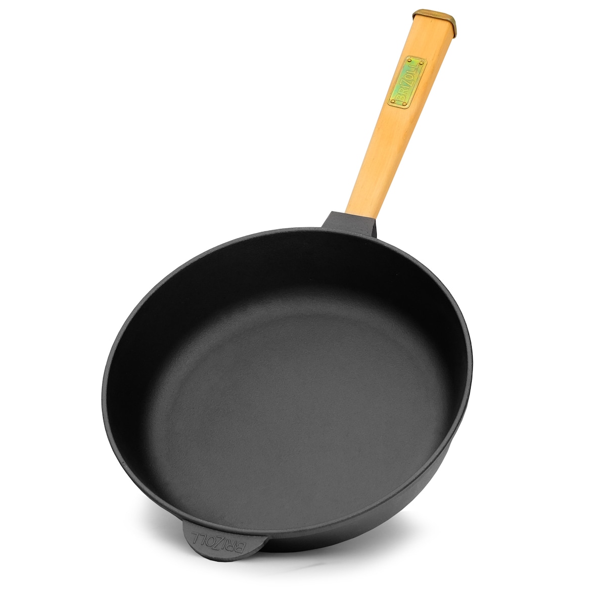 Gusseisenpfanne 26cm Gußeisenpfanne 65mm hoch mit Holzgriff Pfanne aus Gusseisen