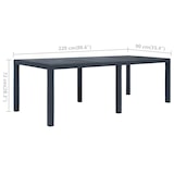 thumbnail of vidaXL Gartentisch Anthrazit 220x90x72 cm Kunststoff Rattan-Optik