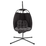 thumbnail of SVITA NELLY Hängesessel mit Gestell klappbar Hängestuhl Hängesitz Hängekorb Dunkelgrau