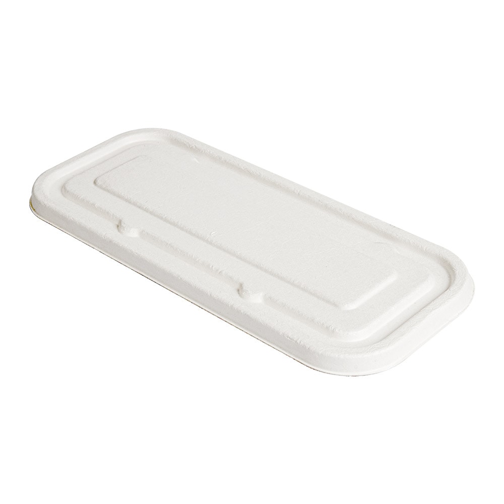 Tapas Para Bandejas 257.51, 257.52, 257.53 'Bionic' 500 Ml 23,2X10,2X1 Cm Blanco Bagazo (600 Unidades)