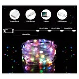 thumbnail of 10m 100 LED Multicolor RGB LED Strip USB 18 Cores Bluetooth Fairy Light Controlo Remoto à prova de água Fairy Light Coshano