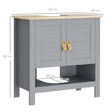 thumbnail of Armario para Debajo de Lavabo Compacto con 2 Puertas y Estante Interior Ajustable Mueble Auxiliar de Almacenamiento para Baño 60x30x60 cm Gris
