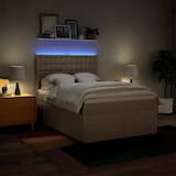 thumbnail of vidaXL Boxspringbett mit Matratze Creme 160x200 cm Stoff