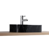 thumbnail of Vasque rectangulaire à poser en céramique imitation marbre noir 45 x 38 cm NAYA