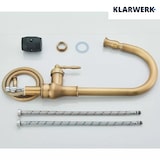 thumbnail of JANA | Grifo de cocina extraíble vintage de acero inoxidable de latón antiguo |mezclador arco alto |  alta presión giratorio 360° 2 conexiones