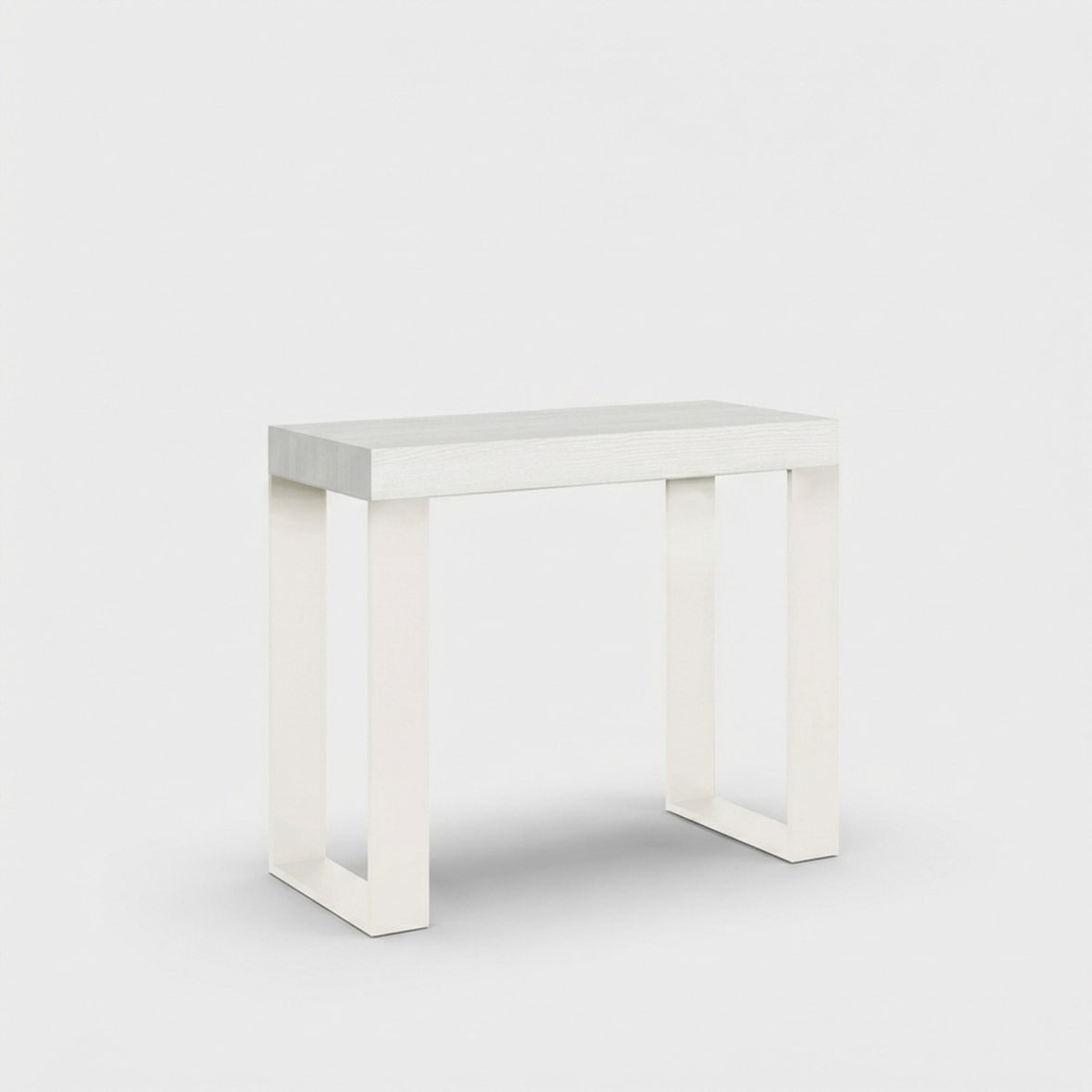 Ausziehbare Konsole 90x40/300 cm Tecno Bianco Ash mit weißem Rahmen