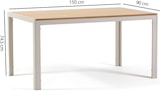 thumbnail of Rechteckiger Innentisch 150x90 cm mit Aluminiumgestell und Tischplatte in Holzoptik, ideal für Küche und Esszimmer–NOAH-Weiß/Holz