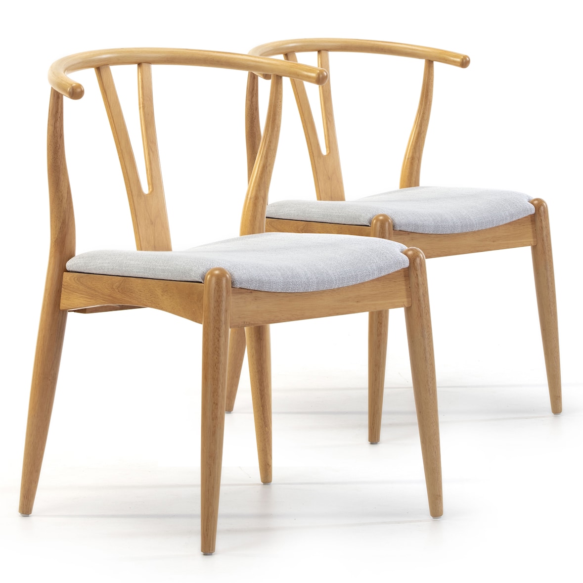 Pack 2 sillas Rustic Color Roble, Madera Maciza, 55 cm (Largo) 54,5 cm (Profundo) 76 cm (Alto)