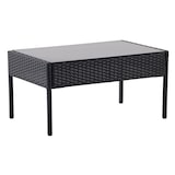 thumbnail of aro Salotto da esterno 4 pezzi, acciaio/vetro/poliestere, 2 poltrone singole, 1 divano a 2 posti, 1 tavolino, nero/beige