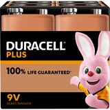 thumbnail of Duracell Batterie Alkaline, E-Block, 6LR61, 9V Plus, Extra Life, Retail Blister (4-Pack)