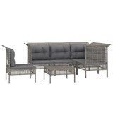 thumbnail of vidaXL 6-tlg. Garten-Lounge-Set mit Kissen Grau Poly Rattan