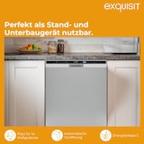 thumbnail of Exquisit PRO Geschirrspüler 60 cm, Unterbaufähig, EEK: C, 14 Maßgedecke, Besteckschublade, Automatische Türöffnung, 11 Liter, GSP56314-030C silber