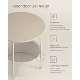 thumbnail of Beistelltisch rund aus Metall, Kleiner Tisch, Couchtisch mit Korb, Wohnzimmertisch, Korb aus Stoff, Nachttisch modern, naturbeige-cremeweiß