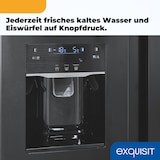 thumbnail of Exquisit Side by Side, 513 Liter, Standgerät, 513 Liter, LED-Beleuchtung, No-Frost, Schnellgefrieren, SBS5520-CF-040E inoxlook-az