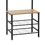 thumbnail of Cabide de Metal com 4 Cabides e 3 Prateleiras de Madeira Viem 175x60x40cm 7house