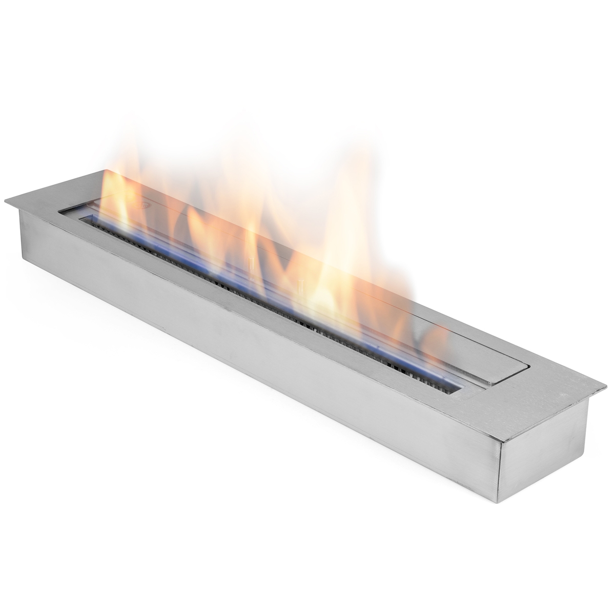 Moritz 100 cm Edelstahl Brennkammer Doppelwandig 5,0 Liter I Bio Ethanol Brenner Einsatz I Einbaubrenner I auch Outdoor I Feuerstelle I Gartenfeuer