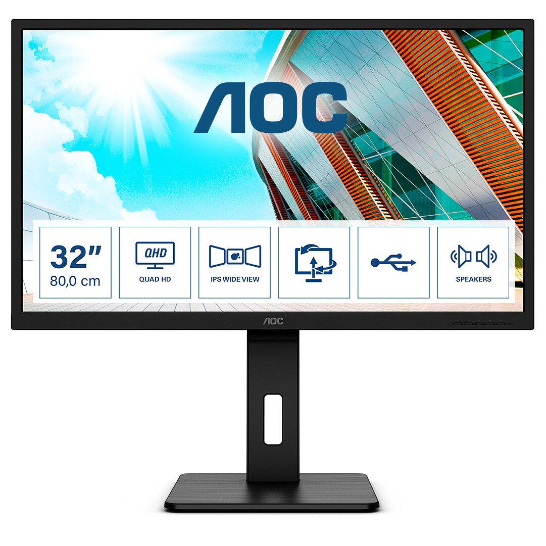 AOC P2 Q32P2 Computerbildschirm 80 cm (31.5") 2560 x 1440 Pixel 2K Ultra HD LED Schwarz