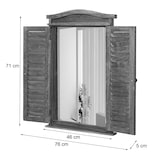 thumbnail of Wandspiegel Badspiegel Badezimmer Spiegelfenster mit Fensterläden, 71x46x5cm ~ shabby naturfarben