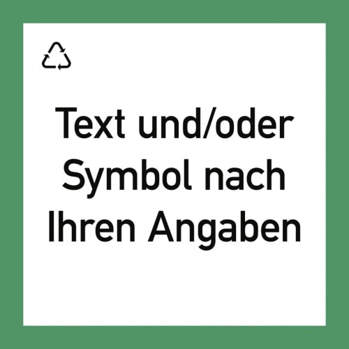Dreifke® Schild, Wertstoffkennzeichen - Text nach Ihren Angaben, Kunststoff, 300x300 mm