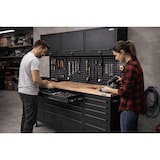 thumbnail of Werkplaatswerkbank op wielen 3-deurs kast 182 x 51 x 186 cm 15 laden met remmen - Houten werkblad 500kg draagvermogen VITO