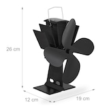 thumbnail of Relaxdays Ofenventilator ohne Strom, geräuscharm, für Kamin & Ofen, hitzebetrieben, 4 Blätter, Kaminventilator, schwarz