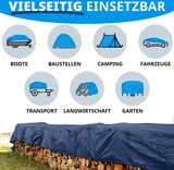 thumbnail of Abdeckplane 80 g/m² (10 x 12 m, Blau) wasserdichte Plane mit Ösen - Gewebeplane Schutzplane