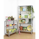 thumbnail of Scaffalatura metallica Maderclick senza viti 3 ripiani. Colore BIANCO/LEGNO 1000x1100x500 mm