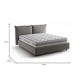 thumbnail of Dmora Letto matrimoniale Cristyn, Letto contenitore con rivestimento in tessuto, 100% Made in Italy, con materasso Cm 160x200 incluso, Grigio