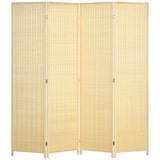 thumbnail of HOMCOM Biombo de 4 Painéis Dobrável 180x180 cm Separador de Ambientes Tecido a Mão de Bambu e Fio de Algodão 180x180 cm Madeira