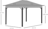 thumbnail of Cenador de Jardín 4x3 m Pabellón con Techo de Ventilación 4 Cortinas con Puerta y 8 Orificio de Drenaje Gazebo de Aluminio para Exterior Patio